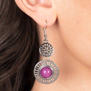 Paparazzi Jewelry Accessories - Ocean Orchard - Purple Earrings - Vintage